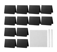 Mini Blackboard Display Signs, Reusable Buffet Food Labels, Tabletop Label Set for Bakery Event Wedding, Wooden Chalkboard Stands with White Pen, Dessert Table Signs with Easy Wipe