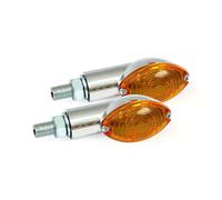 Mini Blinker MCS Cateye Cromato Arancione Oval Per Harley-Davidson ECE