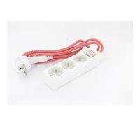 Mini blocco Design 3x16A con cavo tessile Rosso/Bianco - 1,5m