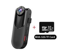 Mini Body Cameram, Videocamera indossata dal corpo HD DVR Videoregistratore Sicurezza Rotazione di 90 gradi Visione notturna Rilevazione di movimento Mini videocamere per passeggiate con gli animali,