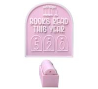 Mini Bookshelf, Book Shelf Decor, 4.72x5.67x1.97 Inches, Modern Read Counter Display, Bookish Ornament Tracker Up to 999 Books for Dorm, Home, Study, School, Reader Room