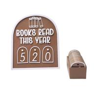 Mini Bookshelf, Book Shelf Decor, 4.72x5.67x1.97 Inches, Modern Read Counter Display, Bookish Ornament Tracker Up to 999 Books for Dorm, Home, Study, School, Reader Room