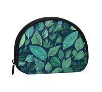 Mini borsa a forma di foglie di palma tropicali con cerniera per chiavi, puoi anche riporre tutti i piccoli oggetti che vuoi, Nero , taglia unica, Sacchetto portamonete