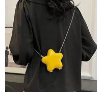 Mini borsa a forma di stella, nuovo porta-auricolari di moda personalizzato, borsa a catena, design colour block, stile carino, regalo di San Valentino per amici, borsa giallo burro alla moda per donn
