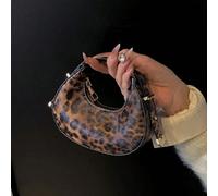 Mini borsa a mano leopardata carina, borsa a forma di mezzaluna alla moda, borsa a tracolla di alta qualità, portafoglio da donna con stampa leopardata, ritorno della stampa leopardata, borsa da donna