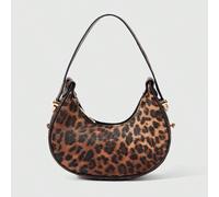 Mini borsa a spalla con stampa leopardata carina per donne, borsa a forma di mezzaluna alla moda e di alta qualità, elegante e leggera, regalo per festival musicali e ritorno a scuola Motivo struttura