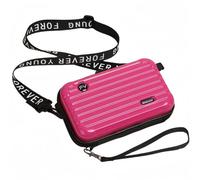 Mini borsa a tracolla da donna, elegante e resistente, con guscio rigido e cinturino regolabile Forever Young, colore rosso rosa, Rosso rosato, Small