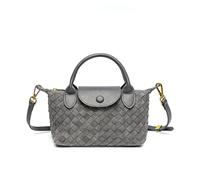 Mini borsa a tracolla da donna in un design a maglia a blocchi di colore; borsa compatta di lusso in stile boho; marsupio in pelle vegana