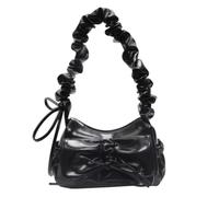 Mini borsa a tracolla elegante con fiocco per donna | Forma di gnocco con chiusura a cerniera per borsetta quadrata piccola per la fotografia di strada dello shopping di viaggio