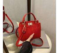 Mini borsa a tracolla fashion con chiusura a lucchetto, colore unito, semplice con più tasche, adatta per shopping, portafogli, donne giovani, studenti universitari, impiegati. Molto adatta per uffici