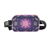 Mini borsa a tracolla in stile bohémien, con motivo misterioso luna, per donne, uomini, adolescenti, con tracolla regolabile, per allenamento, corsa, escursionismo