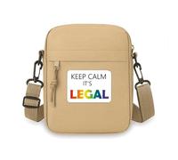 Mini borsa a tracolla LGBT con bandiera arcobaleno Keep Calm per telefono cellulare