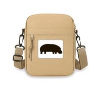 Mini borsa a tracolla nera con ippopotamo animale ritratto borsa per telefono cellulare borsetta a tracolla mini borsa