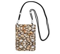 Mini borsa a tracolla per telefono con stampa a tema Sandy Beach, borsetta da donna per cellulari e smartphone, Nero , Taglia unica