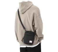 Mini borsa a tracolla piccola borsa a tracolla, porta passaporto, borsa a tracolla da viaggio, unisex con jack per cuffie - nero