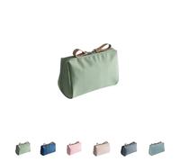 Mini Borsa Cosmetica per Rossetto, Piccola Borsa Cosmetica con Scomparti, Semplice Borsa Cosmetica Portatile (Dark green,Small)