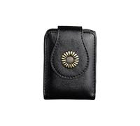 Mini borsa cosmetica portatile in pelle PU con specchio per trucco pratico supporto rossetto scatola di immagazzinaggio all'aperto, Nero