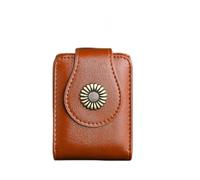 Mini borsa cosmetica portatile in pelle PU con specchio per trucco pratico supporto rossetto scatola di immagazzinaggio all'aperto, Marrone