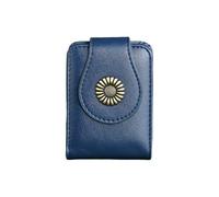Mini borsa cosmetica portatile in pelle PU con specchio per trucco pratico supporto rossetto scatola di immagazzinaggio all'aperto, Blu