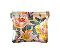 Mini borsa di trucco conveniente della borsa della moneta del cuoio delle donne della pittura del fiore per, pittura floreale, 1 size, moderno