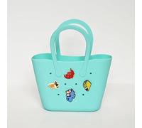 Mini borsa in gomma, borsa da spiaggia in silicone per giovani donne e donne, borsa carina con 8 simpatiche fibbie di installazione