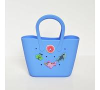 Mini borsa in gomma, borsa da spiaggia in silicone per giovani donne e donne, borsa carina con 8 simpatiche fibbie di installazione