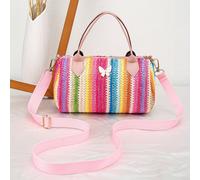 Mini Borsa Nuovo Rainbow Weave da Donna per Vacanze , Borsa a Tracolla Boston All-Trendy e Casual
