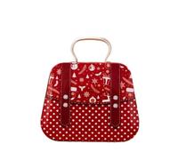 Mini borsa per caramelle a tema natalizio realizzata in robusta banda stagnata per bambini, borsa compatta in metallo per conservare e decorare caramelle durante le vacanze (B)