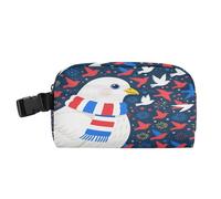 Mini borsa per il pranzo con tasche con cerniera, espandibile per bambini, con fibbia, rettangolare, per scuola, ufficio, campeggio, picnic, giorno dell'indipendenza, piccione, bianco, bolsa de