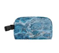 Mini borsa per il pranzo con tasche con cerniera isolata scatola per il pranzo per gli uomini mantiene il cibo caldo isolato borsa per il pranzo per scuola ufficio campeggio picnic marmo pietra blu