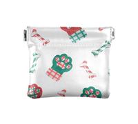 Mini borsa per il trucco da donna in pelle con impronte di animali di Natale e ossa, Ossa di orme animali di Natale, 1 Size, Accessorio da viaggio