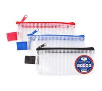 Mini borsa per tufo, con cerniera, in plastica trasparente, con cerniera, astuccio per cartelle, resistente all'acqua, resistente all'acqua (mini - 3 pezzi)