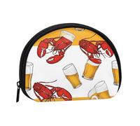 Mini borsa portaoggetti a forma di birra e gamberi, portafoglio piccolo portamonete con mini con cerniera per cambiare le chiavi delle monete, puoi anche riporre tutti i piccoli oggetti che desideri,