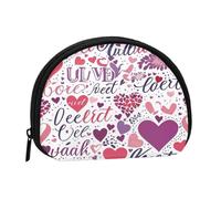 Mini borsa portaoggetti a forma di cuori, portamonete con mini cerniera, per monete, chiavi, si può anche riporre piccoli oggetti che si desidera, Nero , Taglia unica, Portamonete