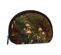 Mini borsa portaoggetti a forma di fungo selvatico, portafoglio piccolo portamonete con mini con cerniera, borsa per monete e chiavi, puoi anche riporre tutti i piccoli oggetti che desideri, Nero ,