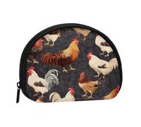 Mini borsa portaoggetti a forma di gallo francese, portamonete con minis con cerniera, per monete, chiavi, puoi anche riporre tutti i piccoli oggetti che desideri, Nero , Taglia unica, Portamonete
