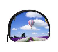Mini borsa portaoggetti a forma di mongolfiera color lavanda, portafoglio piccolo portamonete con cerniera per cambiare le chiavi delle monete, puoi anche riporre tutti i piccoli oggetti che desideri,