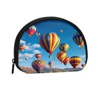 Mini borsa portaoggetti a forma di mongolfiera con cerniera per monete e chiavi, puoi anche riporre tutti i piccoli oggetti che vuoi, Nero , taglia unica, Sacchetto portamonete