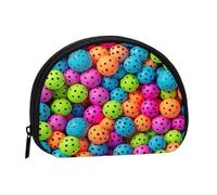 Mini borsa portaoggetti a forma di palline, con mini portamonete con cerniera, per chiavi delle monete, puoi anche riporre piccoli oggetti che desideri, Nero , Taglia unica, Portamonete