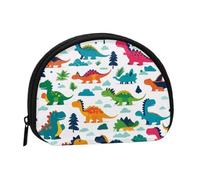 Mini borsa portaoggetti con dinosauri colorati, portamonete con minis con cerniera, per monete, chiavi, puoi anche riporre qualsiasi piccolo oggetto che desideri, Nero , Taglia unica, Portamonete
