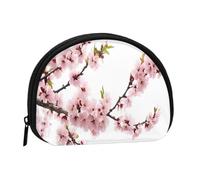 Mini borsa portaoggetti con fiori di ciliegio e albero di ciliegio, piccolo portamonete con minis con cerniera, borsa per monete e chiavi, puoi anche riporre tutti i piccoli oggetti che desideri, Nero