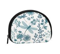 Mini borsa portaoggetti con libellula e fiori, portafoglio piccolo portamonete con mini borsa con cerniera per monete e chiavi, puoi anche riporre qualsiasi piccolo oggetto che desideri, Nero , Taglia