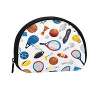 Mini borsa portaoggetti con motivo creativo con elementi da hockey con cerniera per monete e chiavi, puoi anche riporre tutti i piccoli oggetti che vuoi, Nero , taglia unica, Sacchetto portamonete