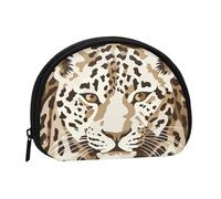 Mini borsa portaoggetti con motivo leopardato marrone, portamonete con minis con cerniera, borsa per monete e chiavi, puoi anche riporre tutti i piccoli oggetti che desideri, Nero , Taglia unica,