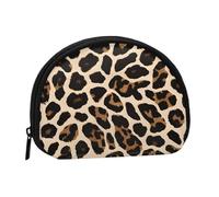 Mini borsa portaoggetti con motivo leopardato marrone, portamonete con minis con cerniera, borsa per monete e chiavi, puoi anche riporre tutti i piccoli oggetti che desideri, Nero , Taglia unica,