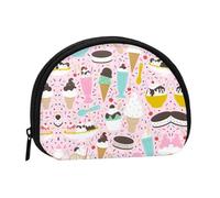 Mini borsa portatile a forma di conchiglia con stampa di gelato dolce