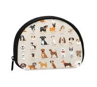 Mini borsa portatile a forma di conchiglia con stampa di razza di cane piccolo portafoglio portamonete borsa portaoggetti