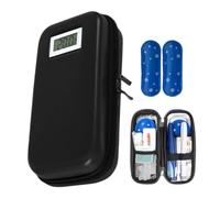 Mini borsa termica, piccola borsa termica - 21 cm pieghevole - scatola termica per medicinali con display della temperatura e impacchi di ghiaccio, portatile e leggera, ideale per viaggi, ufficio e in