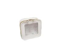 Mini borsa trasparente per cosmetici per borsa trasparente per trucco borsa organizer con cerniera borsa da viaggio organizer per auto essenziale per donne uomini, Un lato - Bianco, Taglia unica