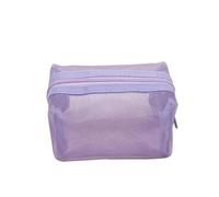Mini borse for cosmetici in rete di nylon trasparente Custodia for organizer for auricolari con chiave for linea dati for donne carine(Purple)